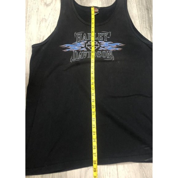 Harley Davidson Motorcycles Black Tank Top New Castle DE. - Size XL Made In USA - Picture 8 of 8